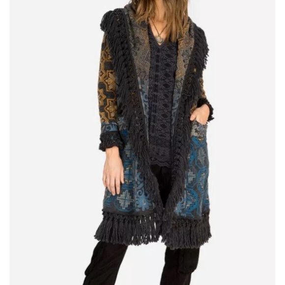 Johnny Was Tokley Fringed Embroidery Open-Front Duster NWT - Picture 3 of 15